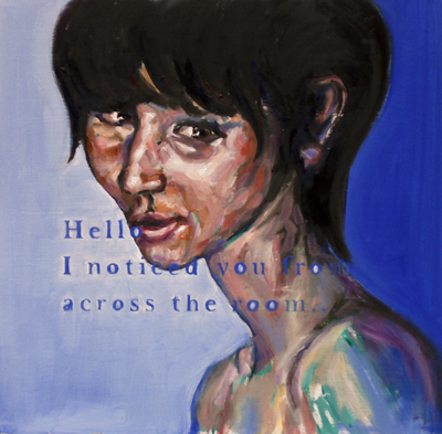 Hello, I noticed you from across the room...  oil painting by Nick Ward