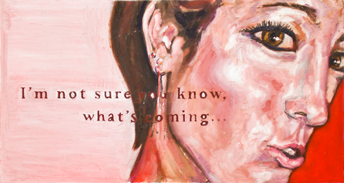 I am not sure you know, whats coming... oil painting by Nick Ward
