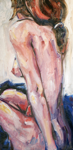 Nude Study, oil on board by Nick Ward